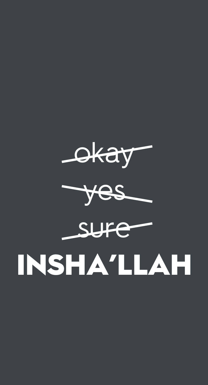 Insh Allah Grey Wallpaper