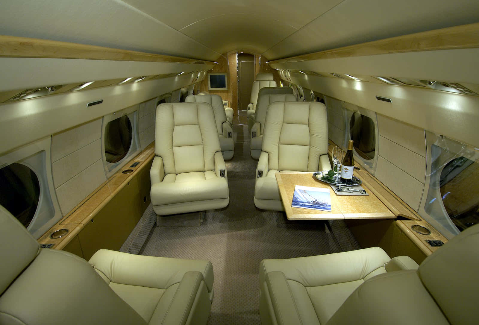 Inside Of Private Jet Wallpaper