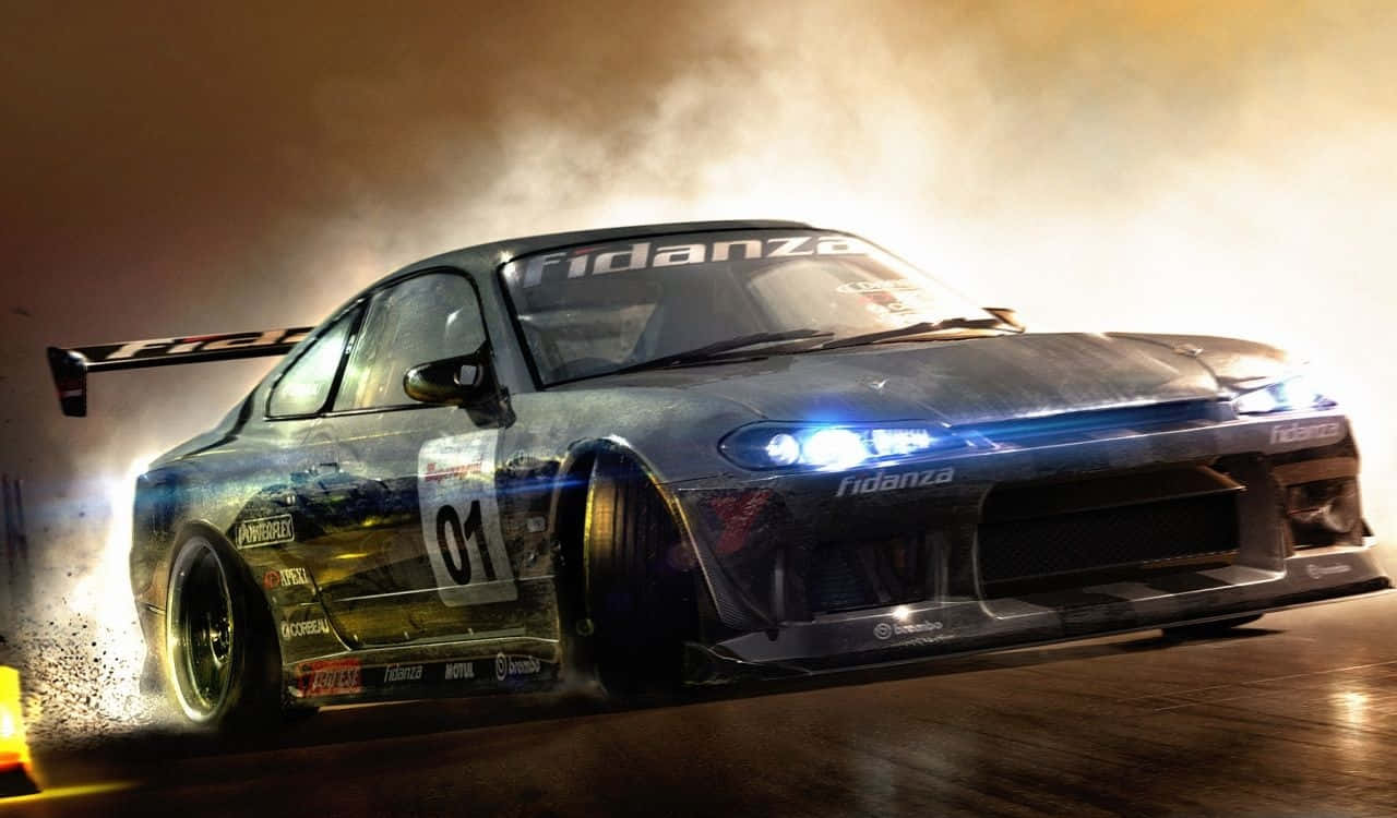 Intense Gaming Action - High Definition Video Game Drift Scene Wallpaper