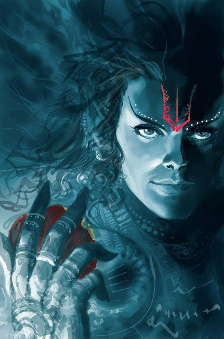 Intense_ Shiva_ Portrait_ Art Wallpaper