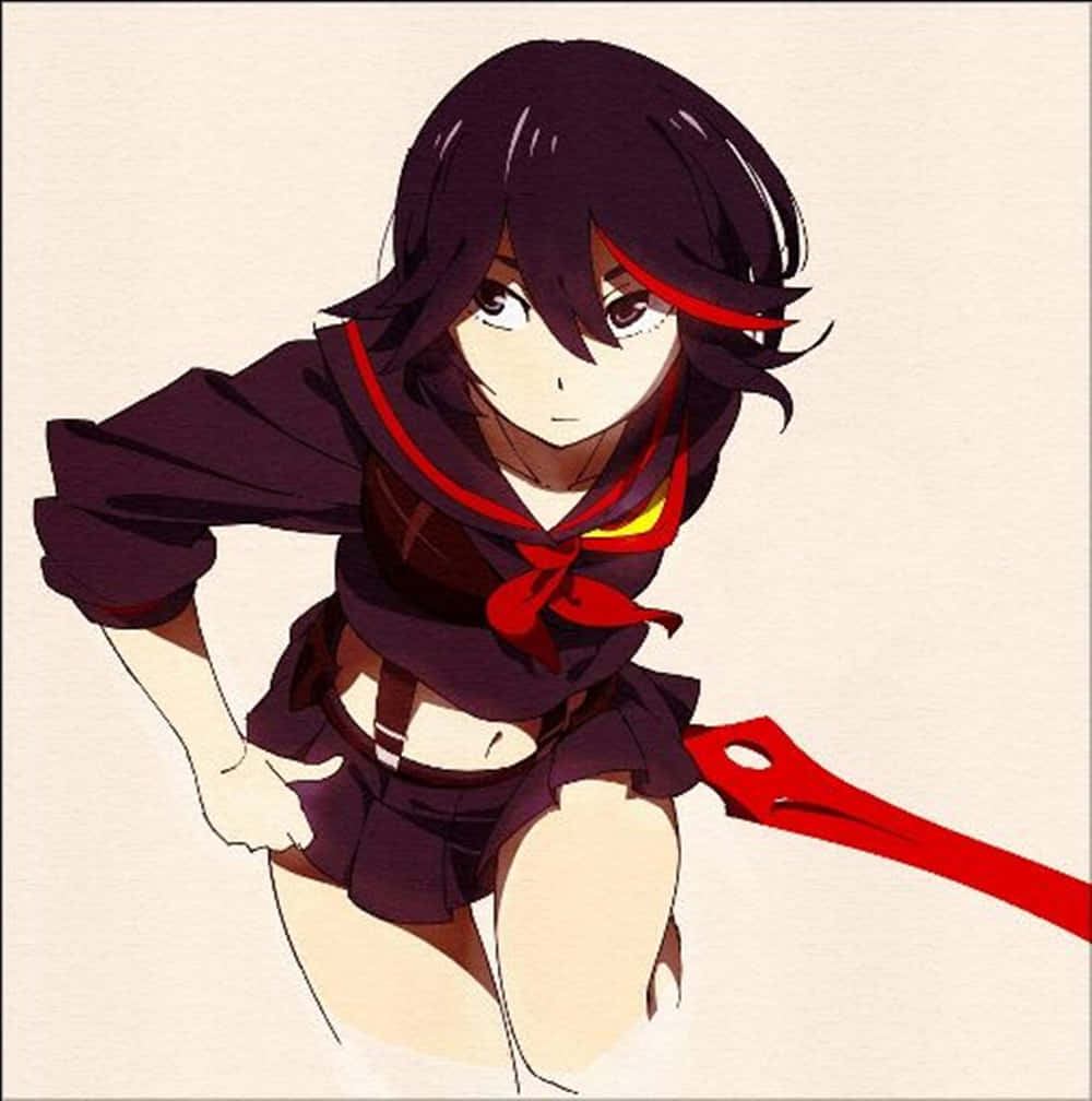 Intense Stare Of Ryuko Matoi With Scissor Blade Wallpaper