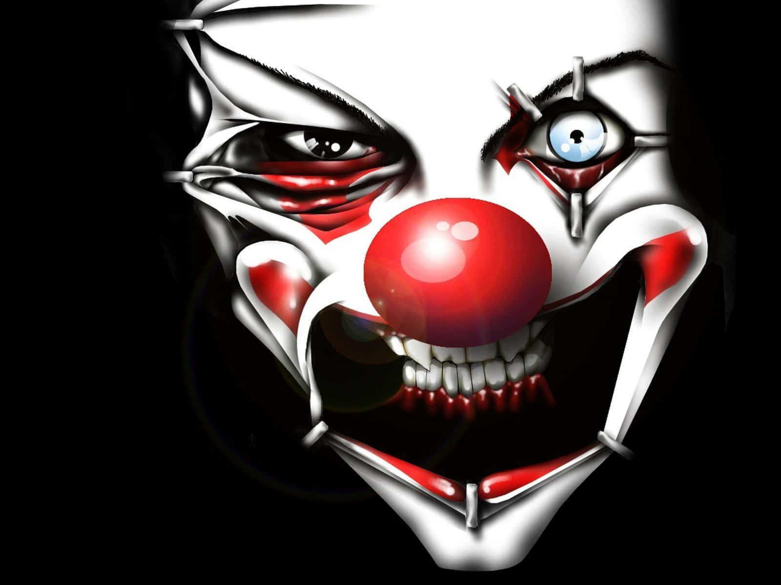 Intimidating Clown Face Artwork Wallpaper