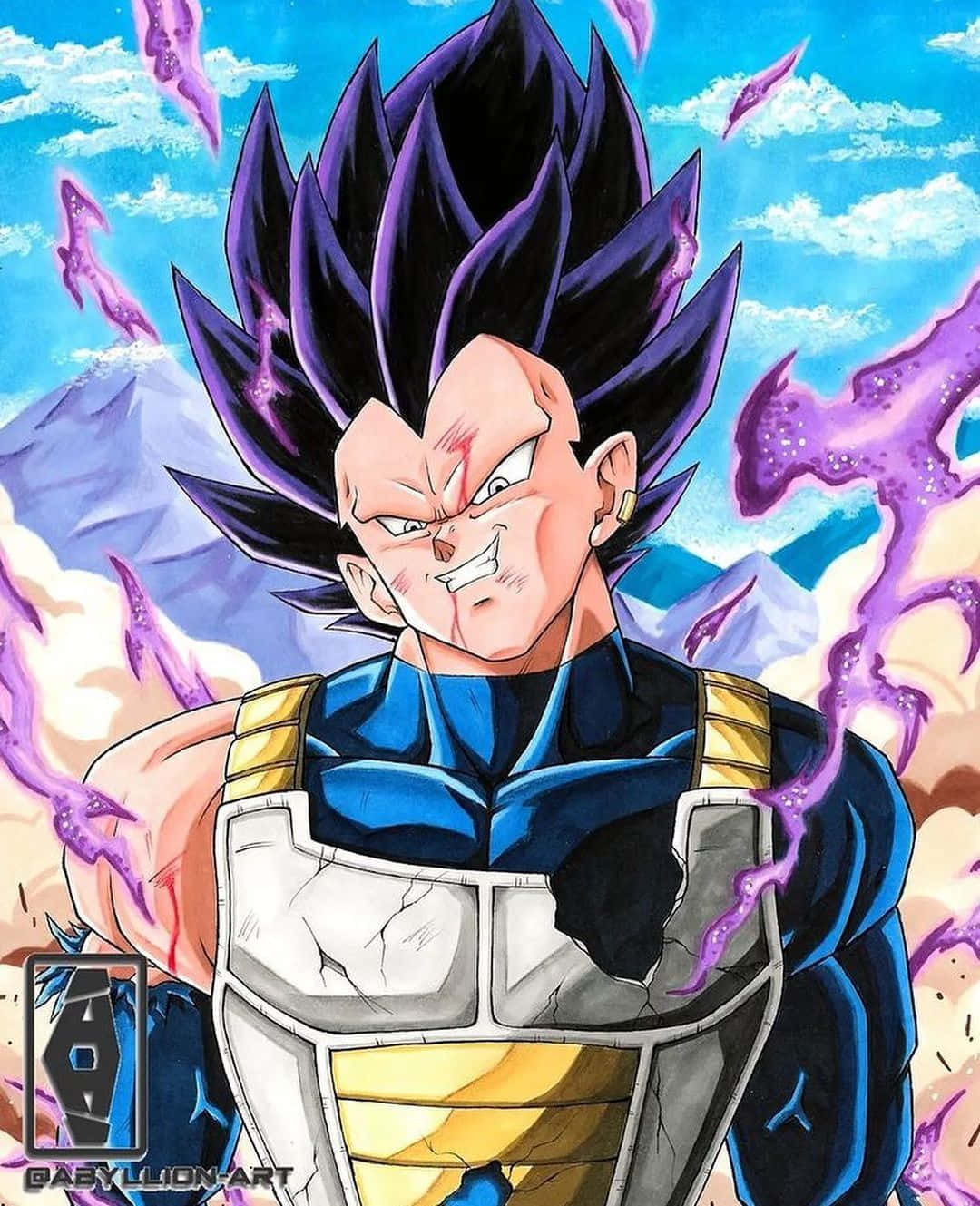 Intimidating Vegeta Ultra Ego Phone Wallpaper