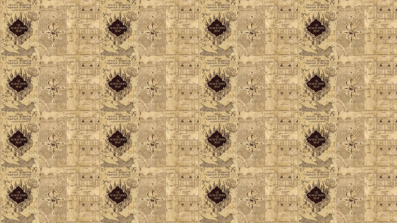 Intricate And Artistic Marauders Map Pattern Wallpaper