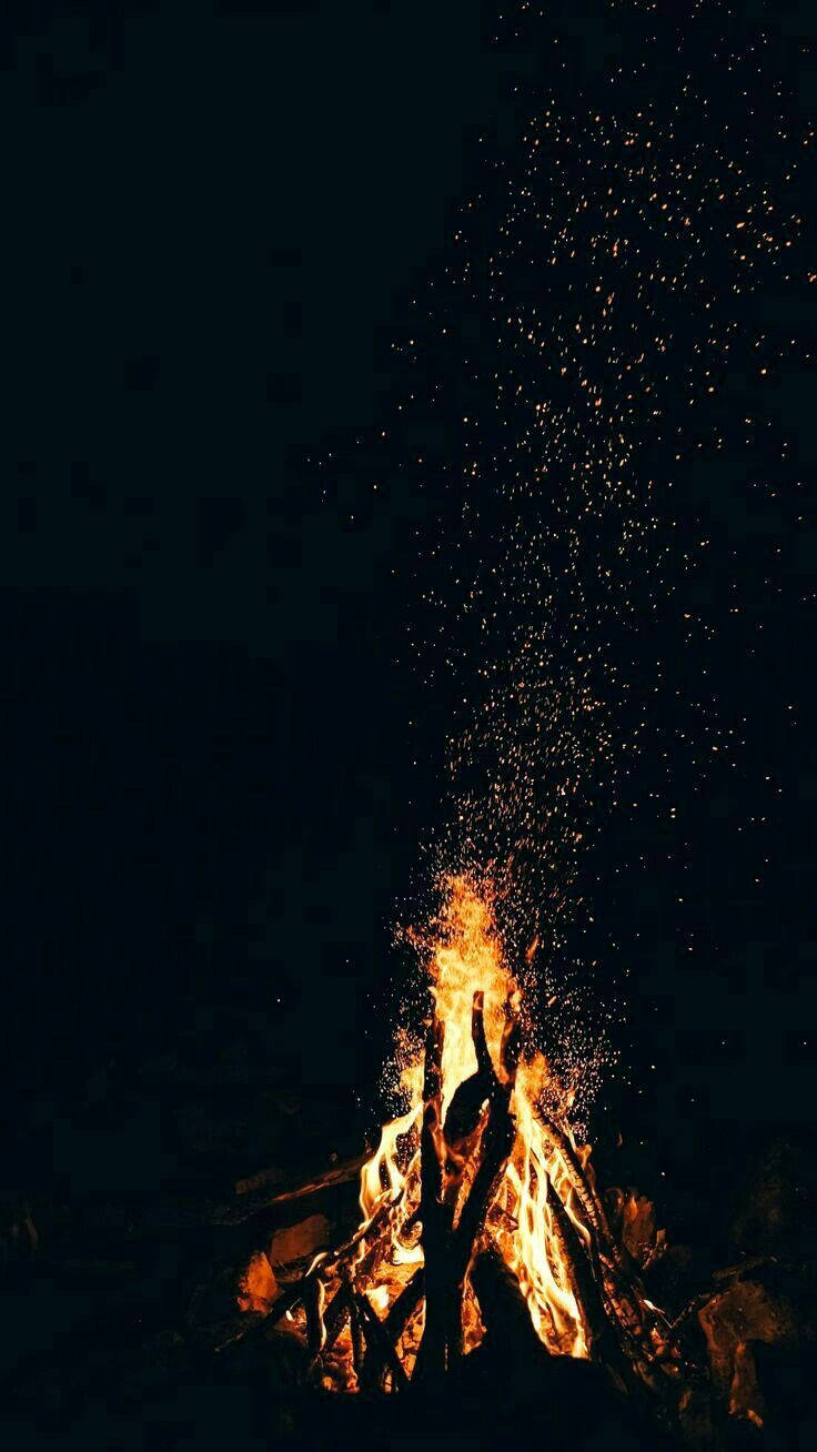 Iphone Fire Camping Dark Wallpaper