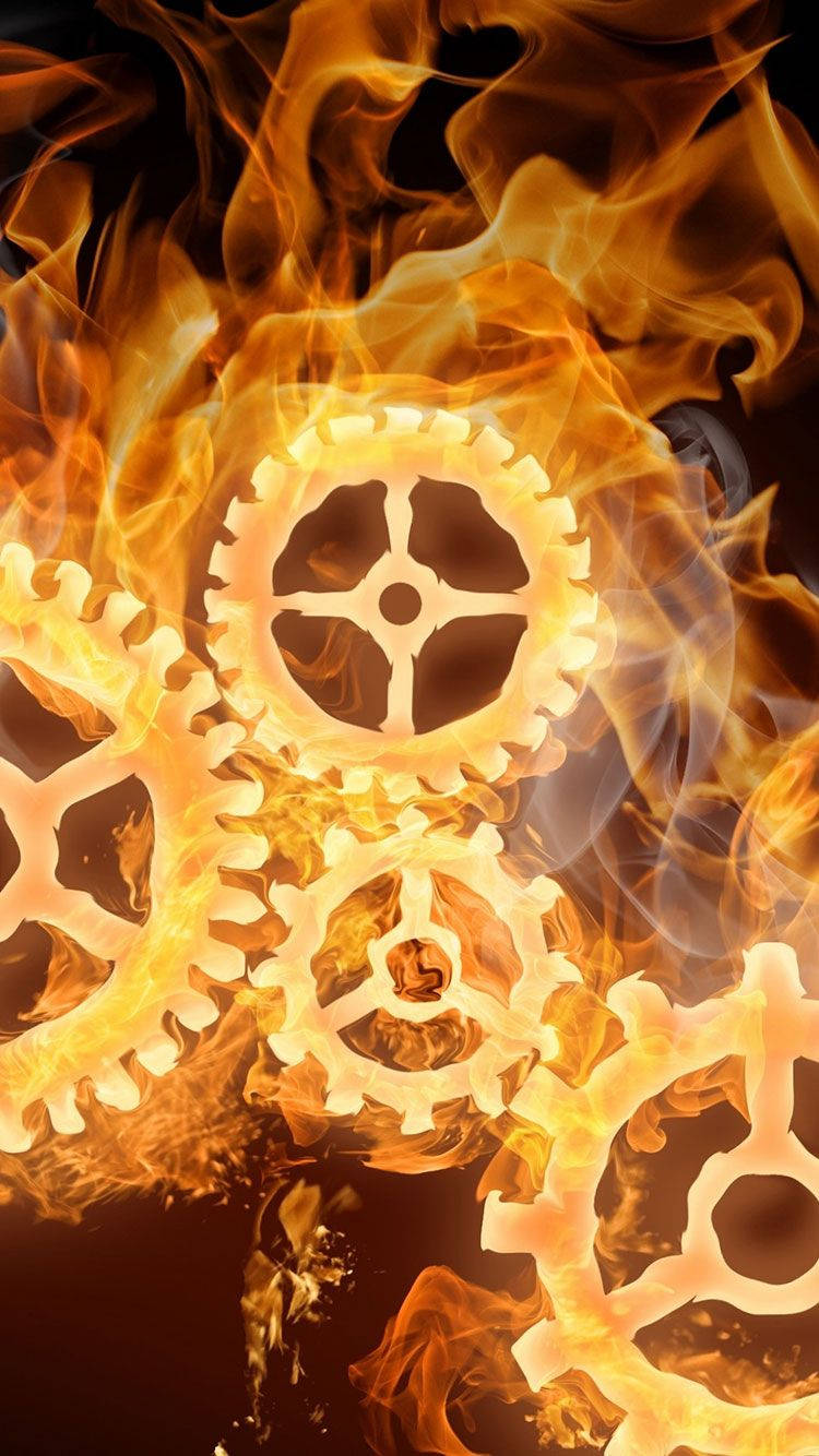 Iphone Fire Gear Burning Wallpaper