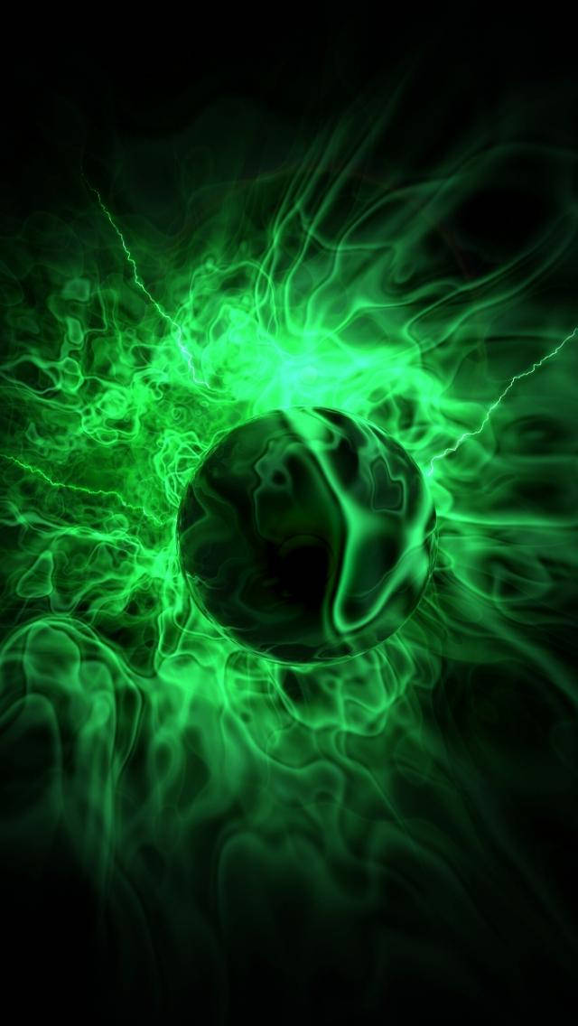 Iphone Green Orb Fire Wallpaper