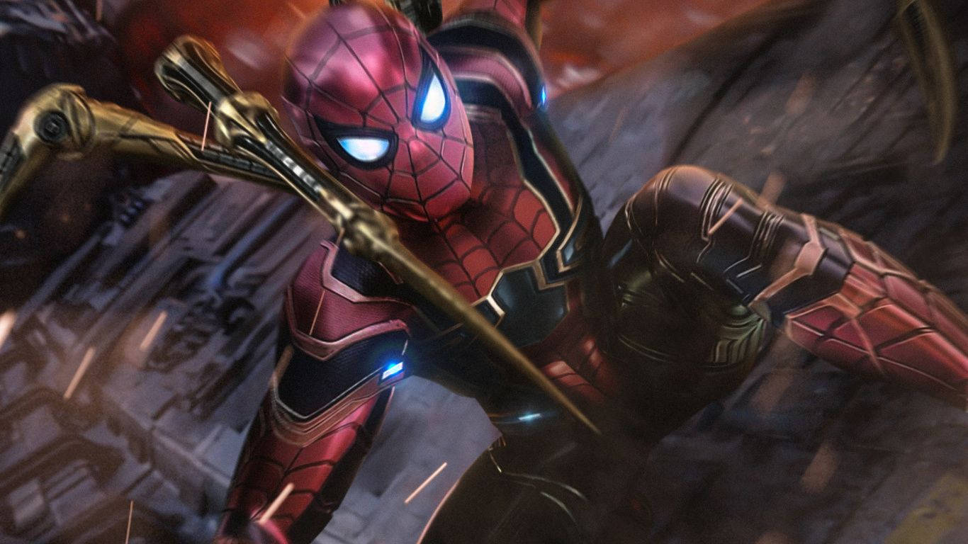 Iron Spiderman 1366x768 Wallpaper