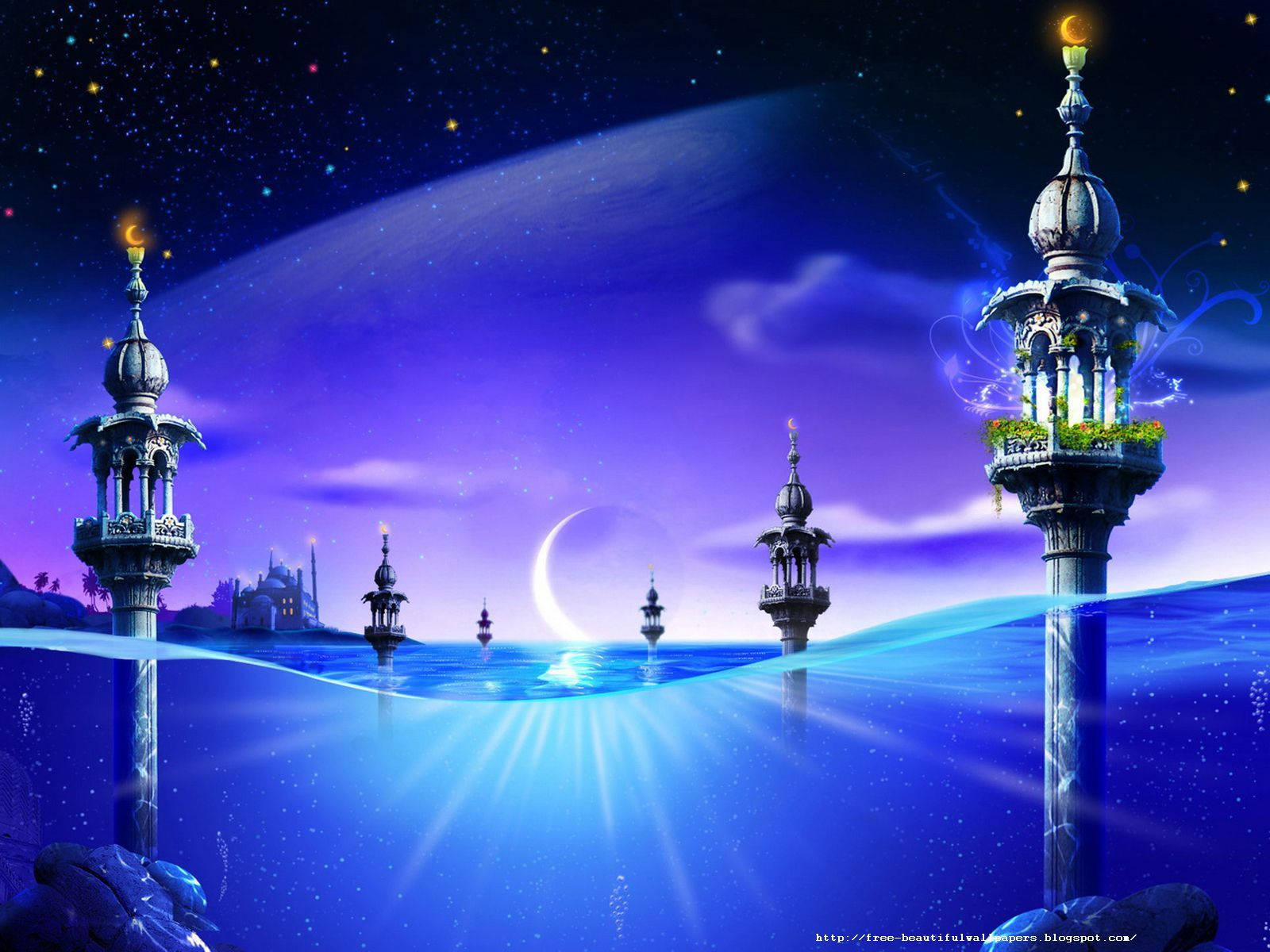 Islamic Architecture Cartoon Art Wallpaper