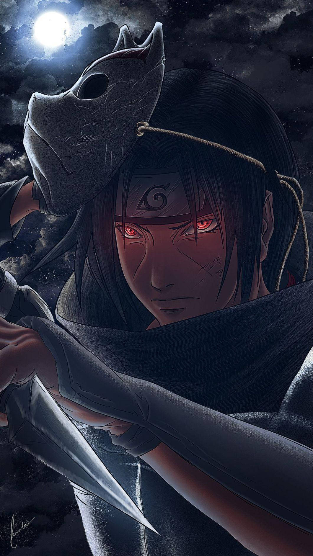 Itachi Phone Dark Mask Wallpaper