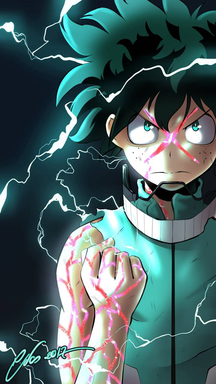 Izuku Midoriya In Full Cowling Mode As Deku. Wallpaper