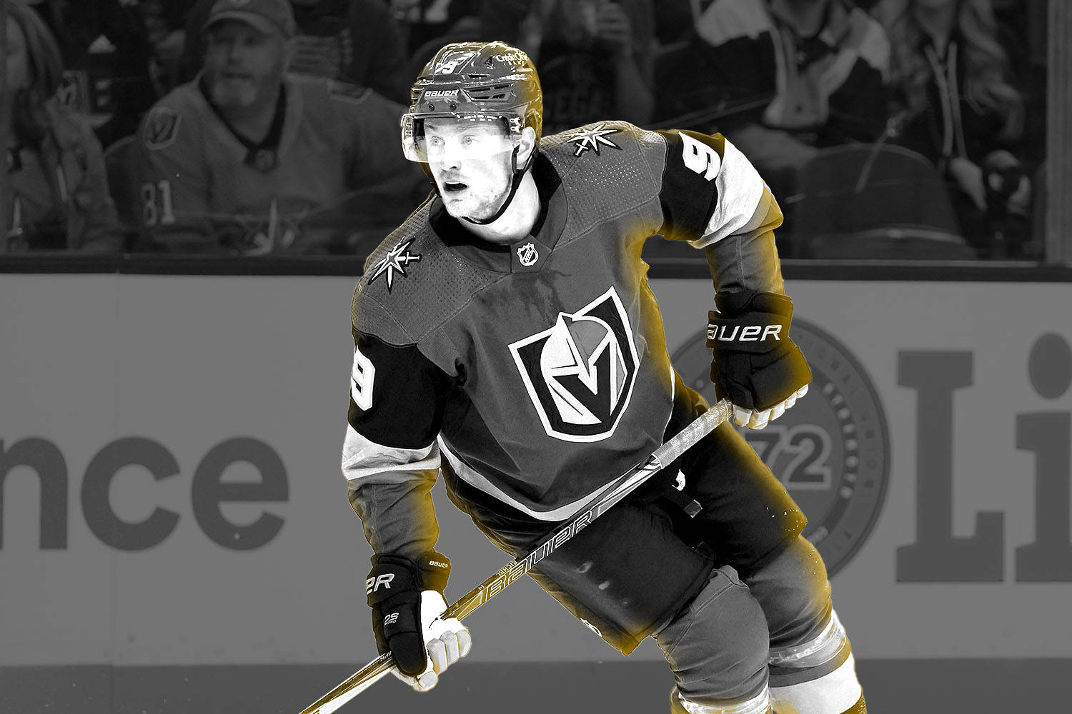 Jack Eichel Golden Knights Black And White Wallpaper