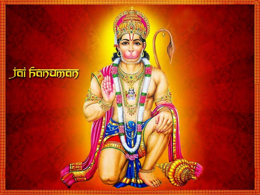 Jai Hanuman Red Background Wallpaper