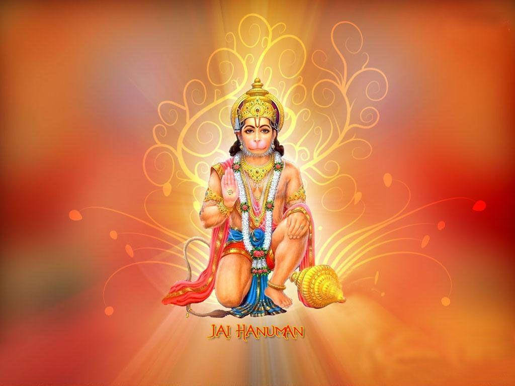 Jai Hanuman Yellow-red Abstract Wallpaper