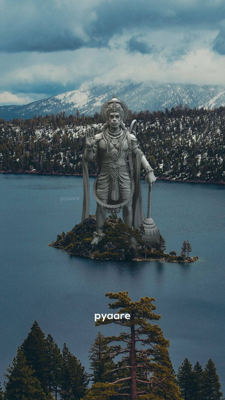 Jai Shree Ram Hd Island Statue Wallpaper