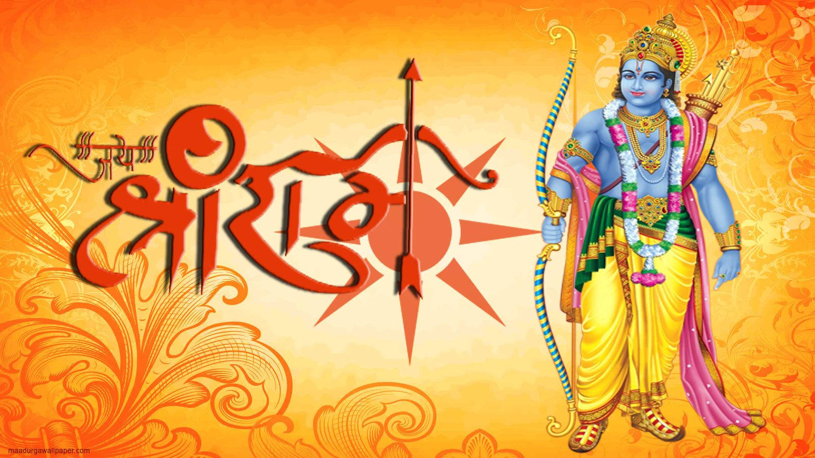 Jai Shree Ram Hd Sun Floral Wallpaper