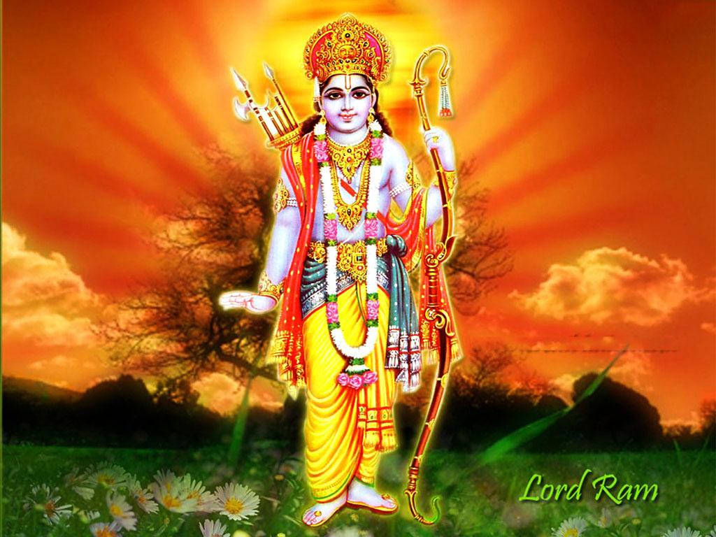 Jai Shri Ram Rama On Grass Field Wallpaper