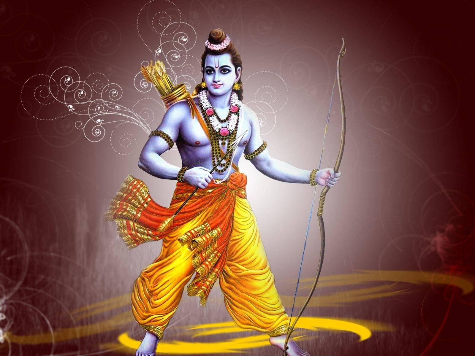 Jai Shri Ram Rama With Yellow Lines Wallpaper