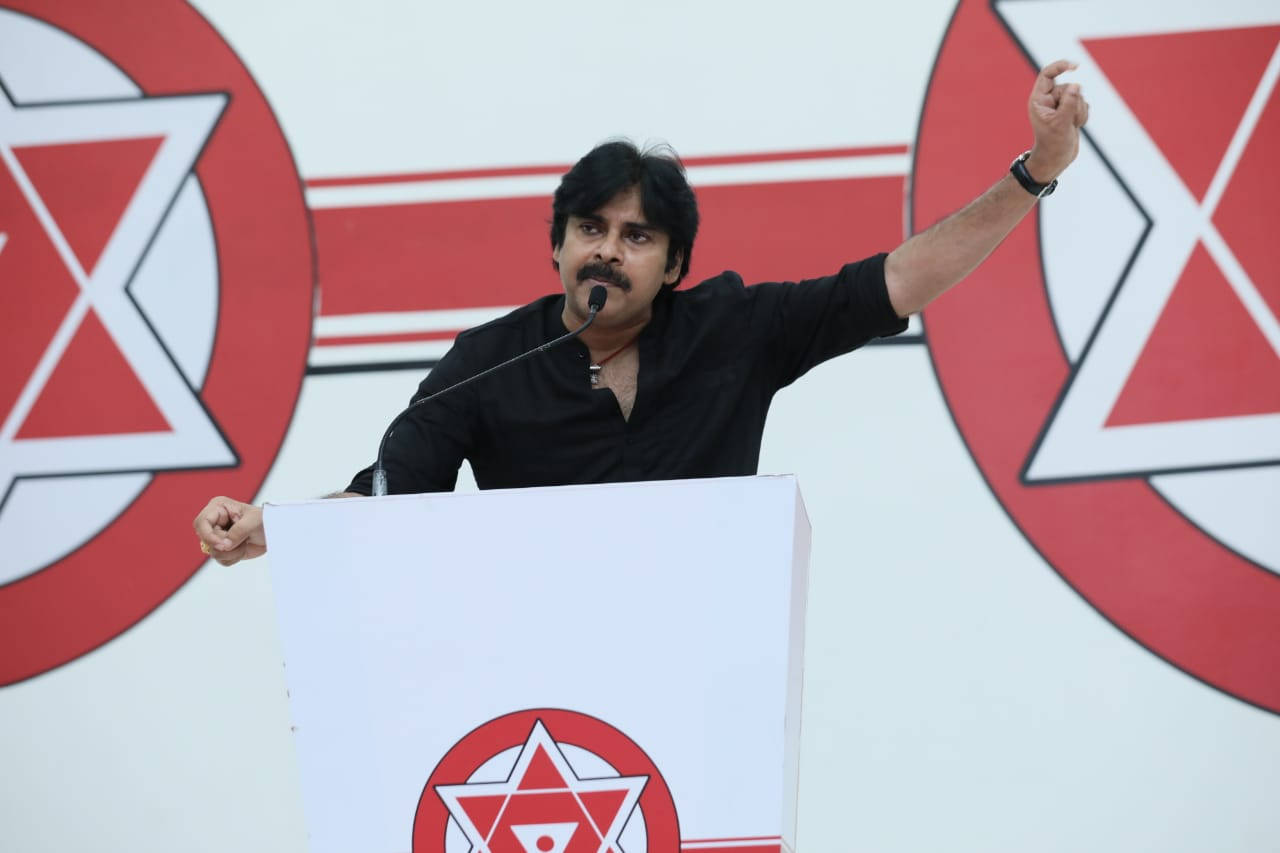 Janasena Party Pawan Kalyan Hand Raised Wallpaper