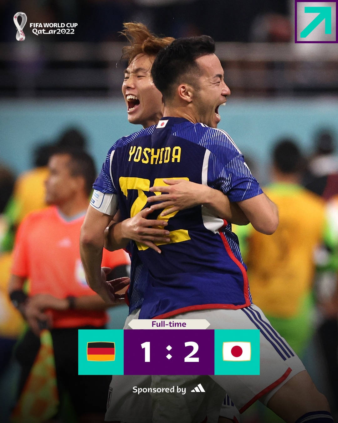 Japan National Football Team Versus Germany Scoreboard Wallpaper