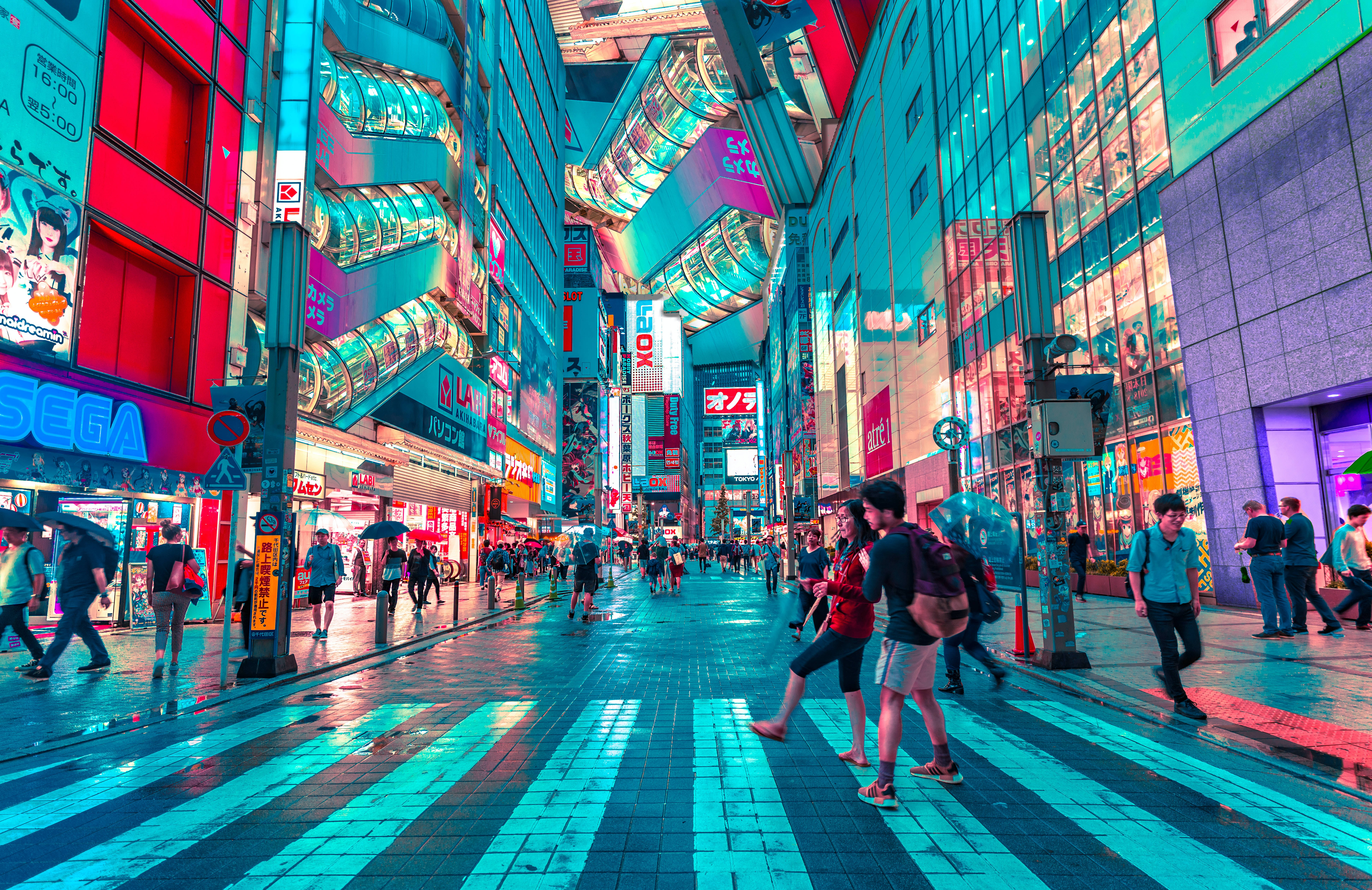 Japanese Hd Busy Tokyo Street Wallpaper