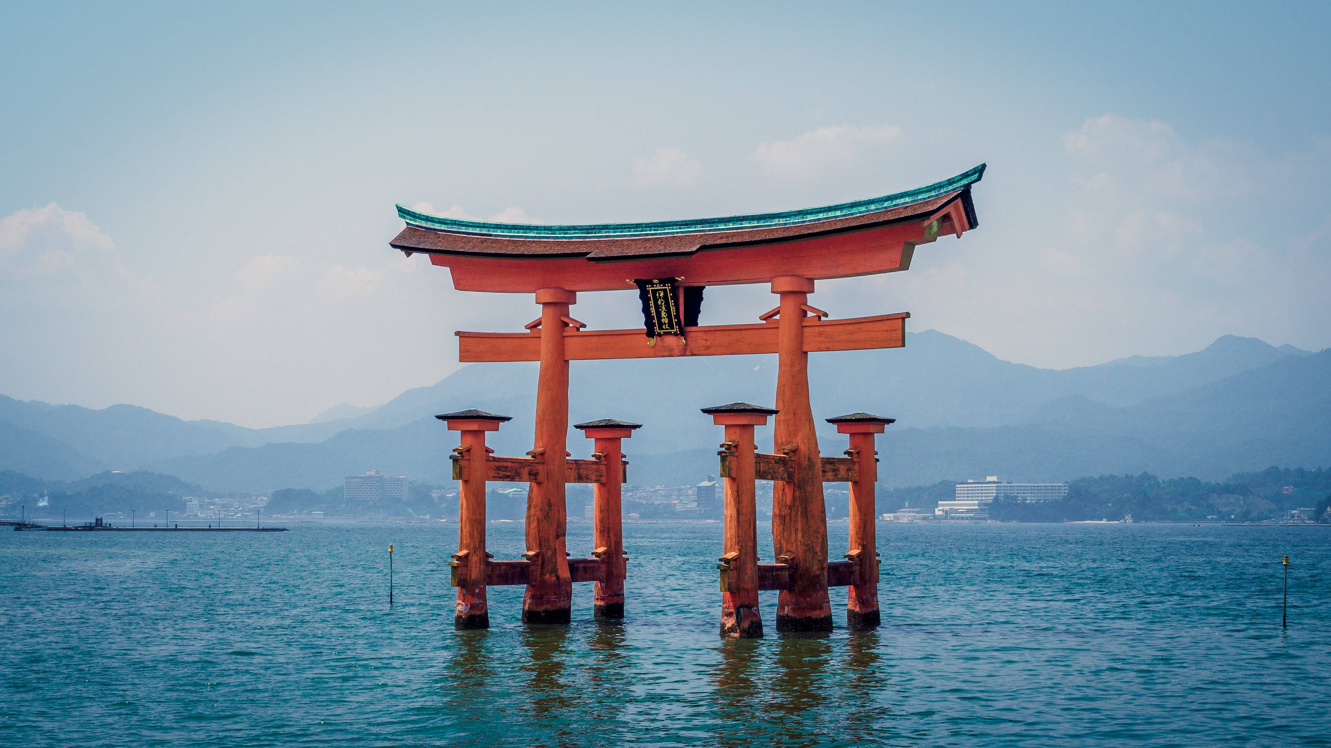 Japanese Hd Itsukushima Shrine Torii Gate Wallpaper