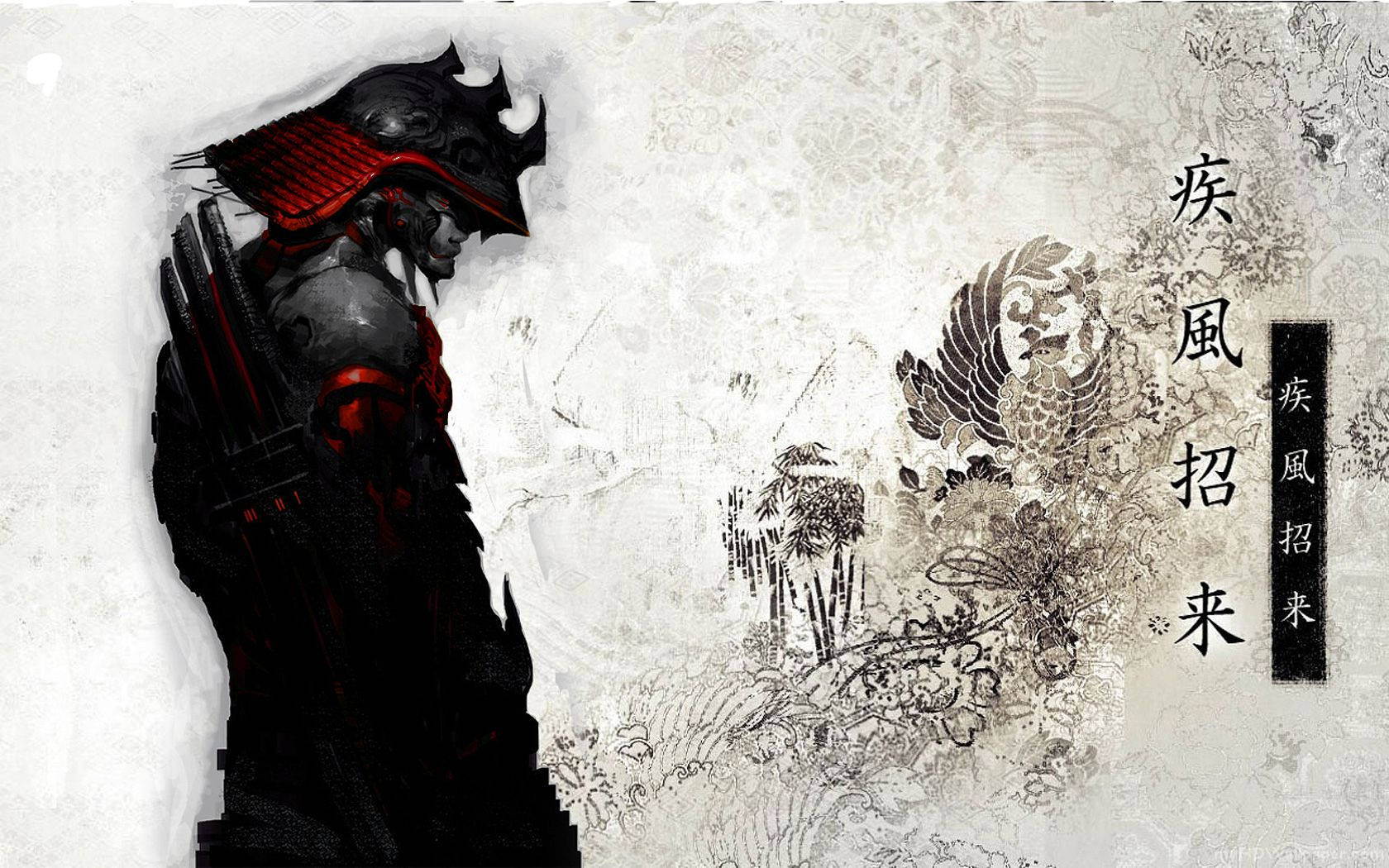 Japanese Samurai Black Red Armor Wallpaper