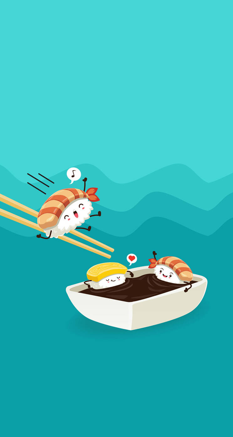 Japanese Sushi Vector Art Wallpaper