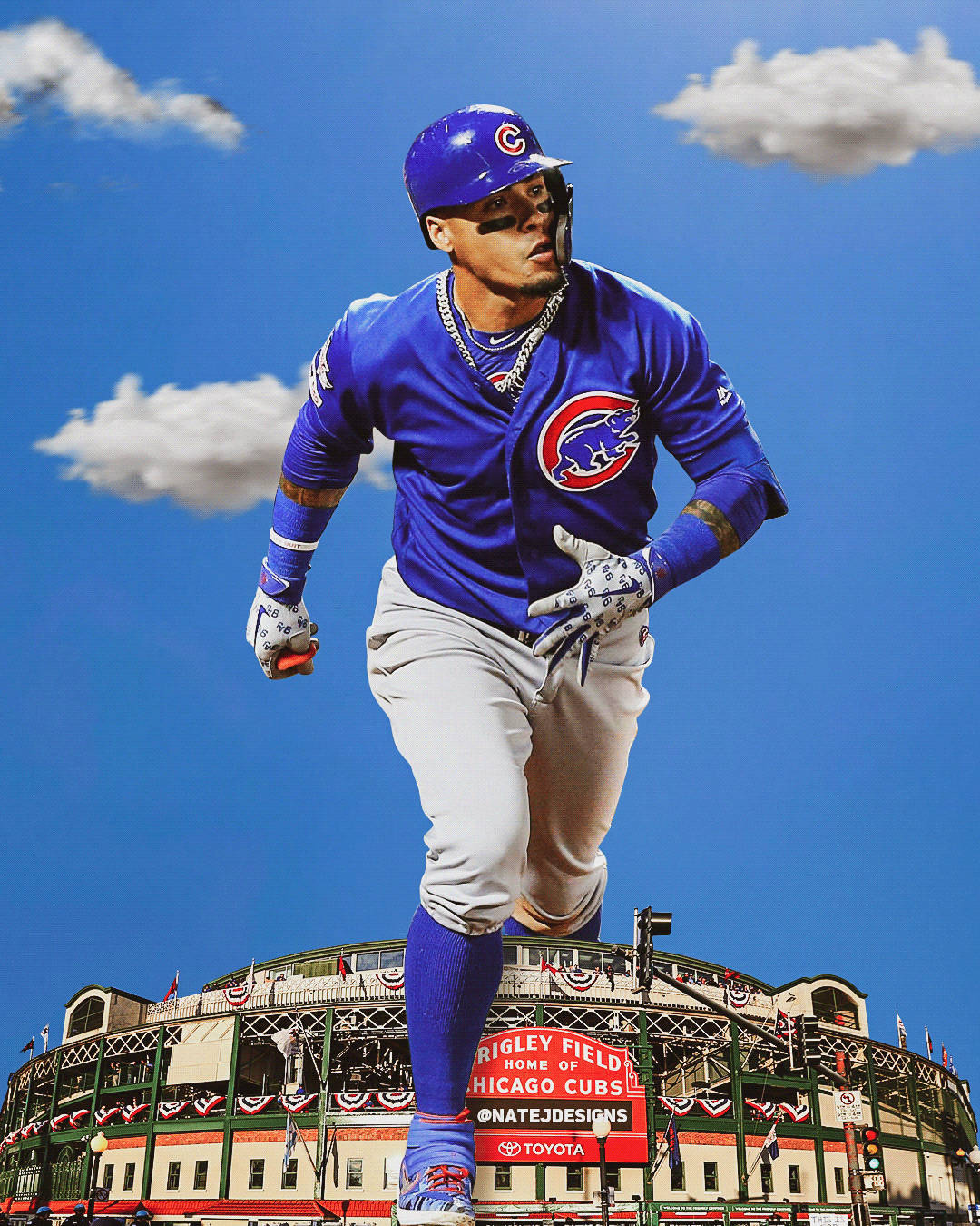 Javier Baez Stadium Blue Sky Wallpaper