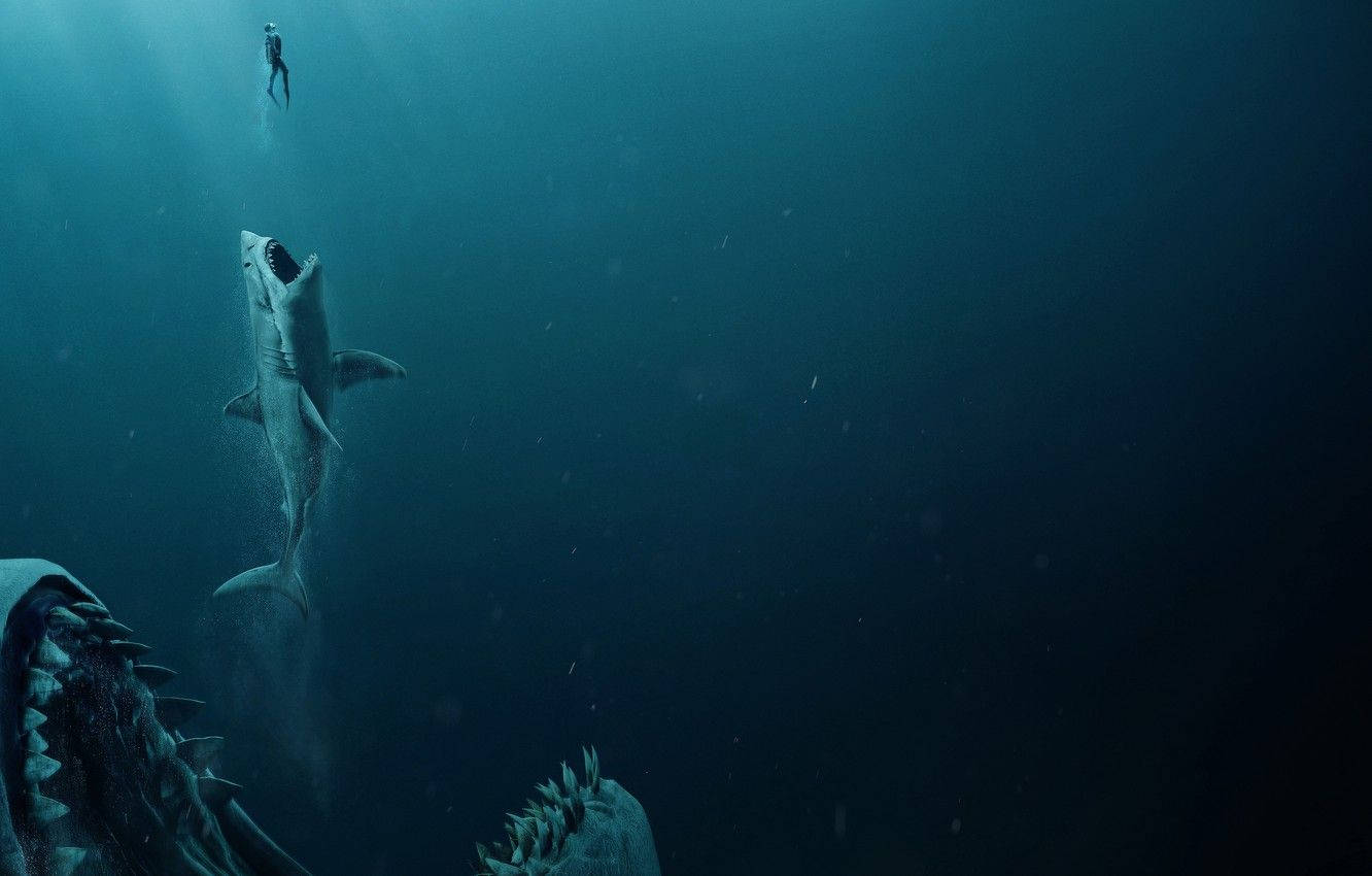 Jaws Movie Poster - The Return Of The Megalodon Shark Wallpaper