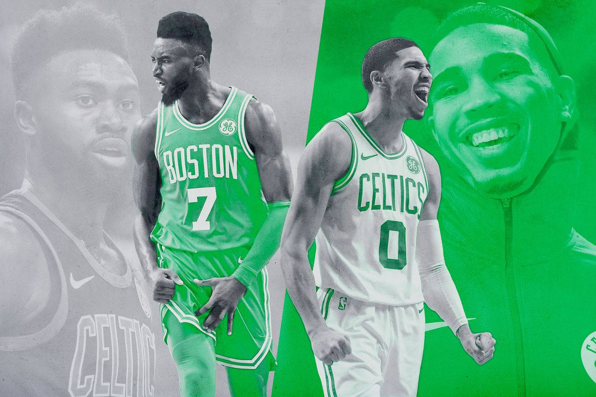 Jaylen Brown With Jayson Tatum Boston Wallpaper