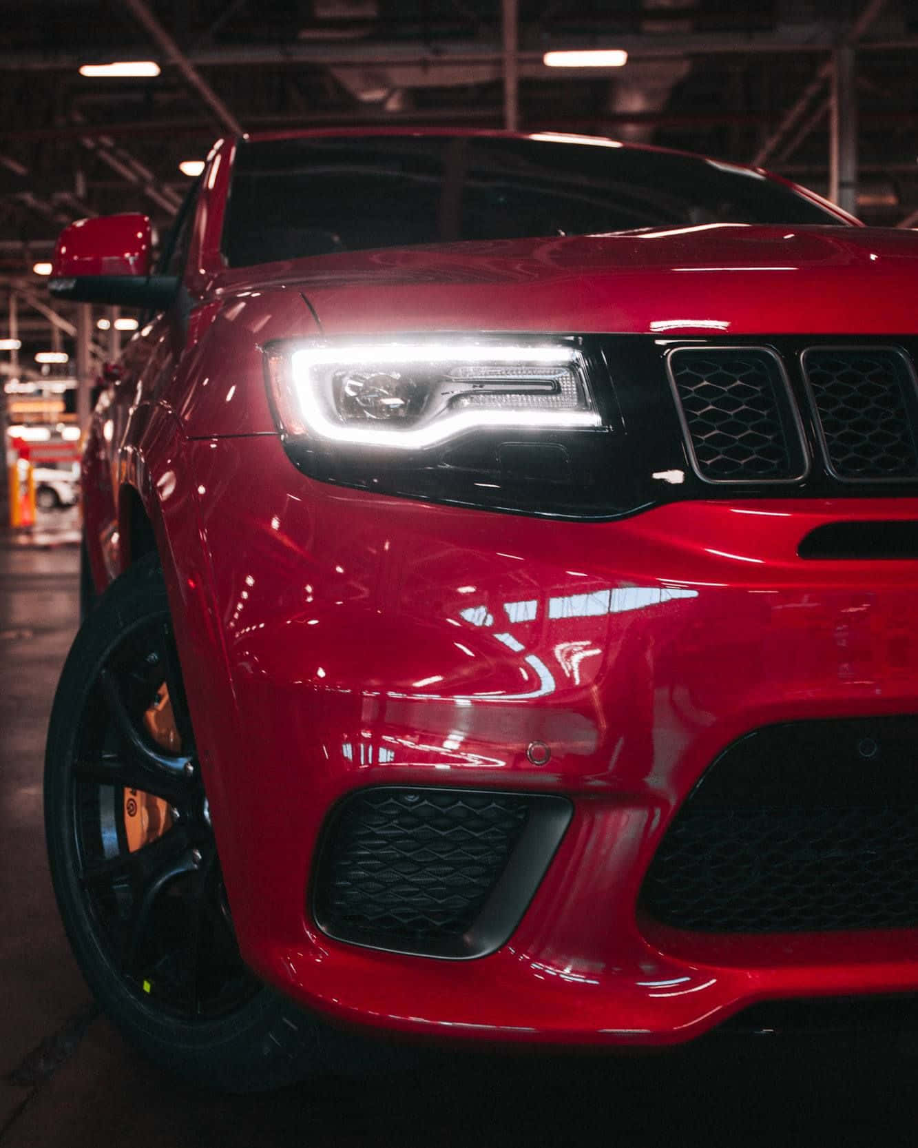 Jeep Trackhawk With Headlights Wallpaper