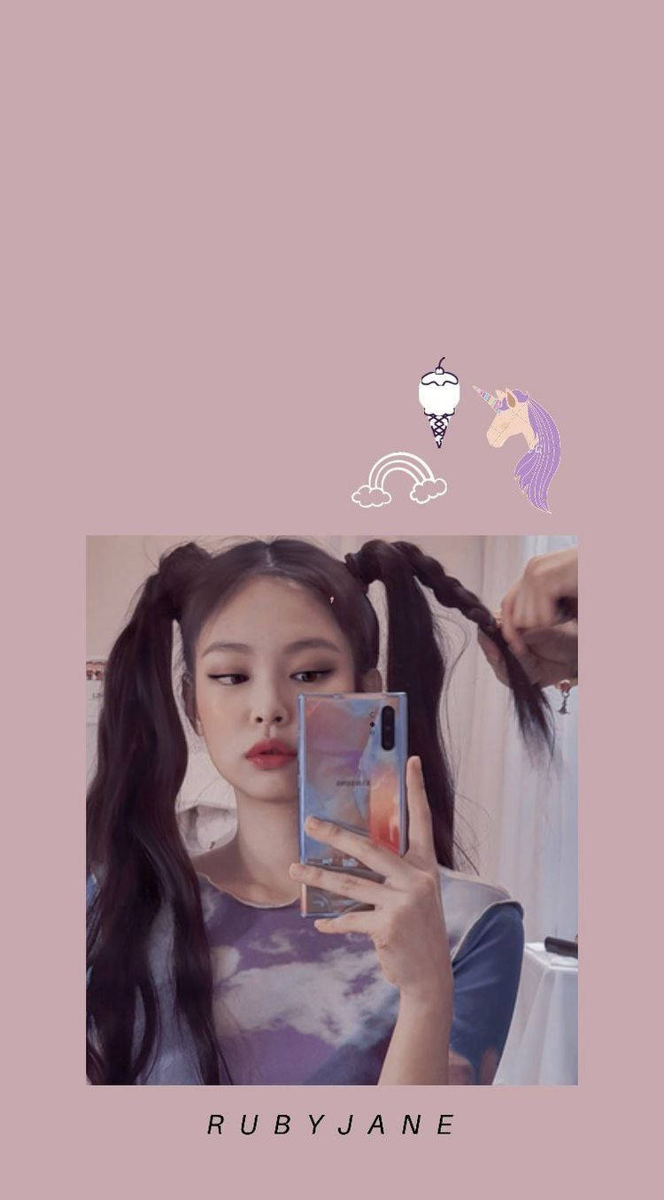 Jennie Mirror Selfie Blackpink Aesthetic Wallpaper