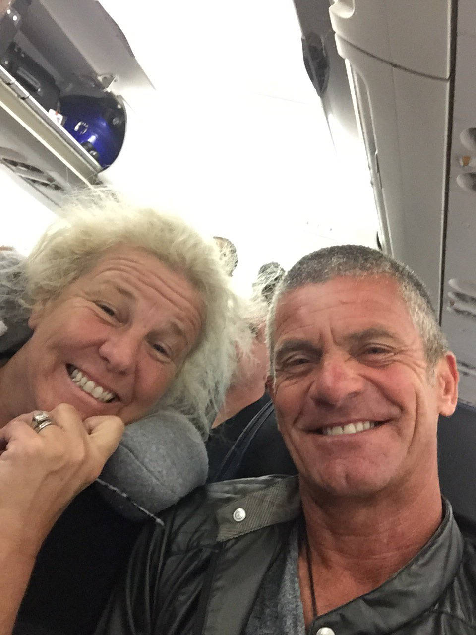 Jesper Parnevik And His Wife Enjoying Their Air Travel Wallpaper