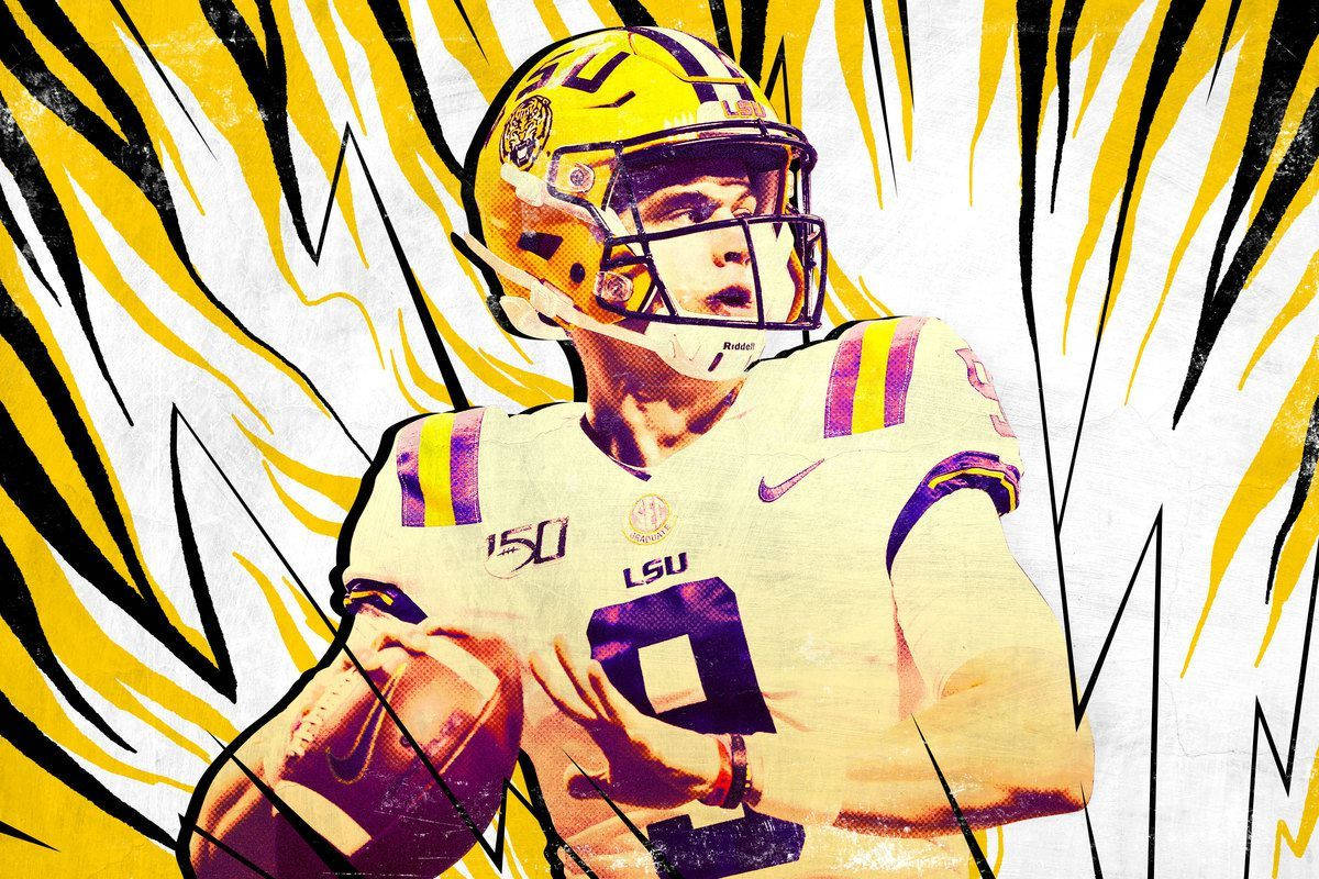 Joe Burrow Flaming Art Wallpaper