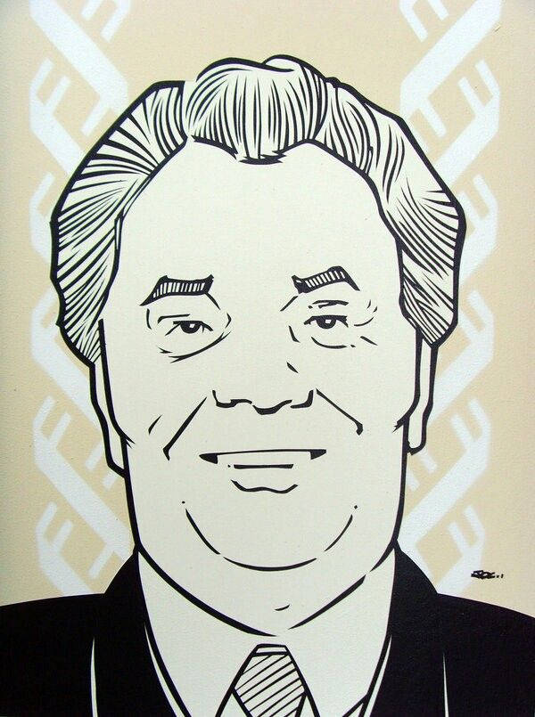 John Gotti Smiling Caricature Wallpaper