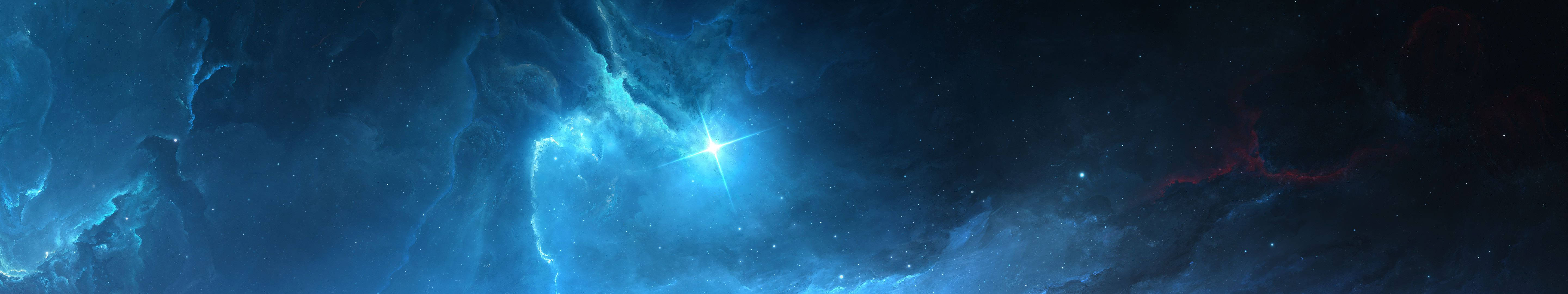 Join A Twinkling Journey Through The Blue Galaxy Wallpaper