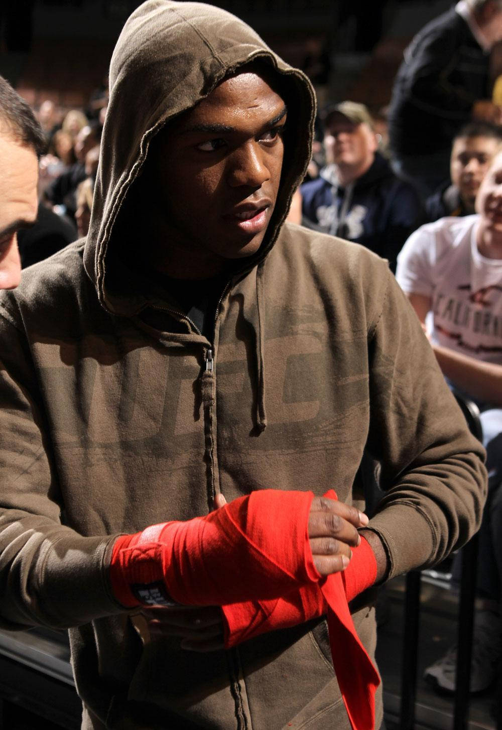 Jon Jones Wrapping His Hand Wallpaper