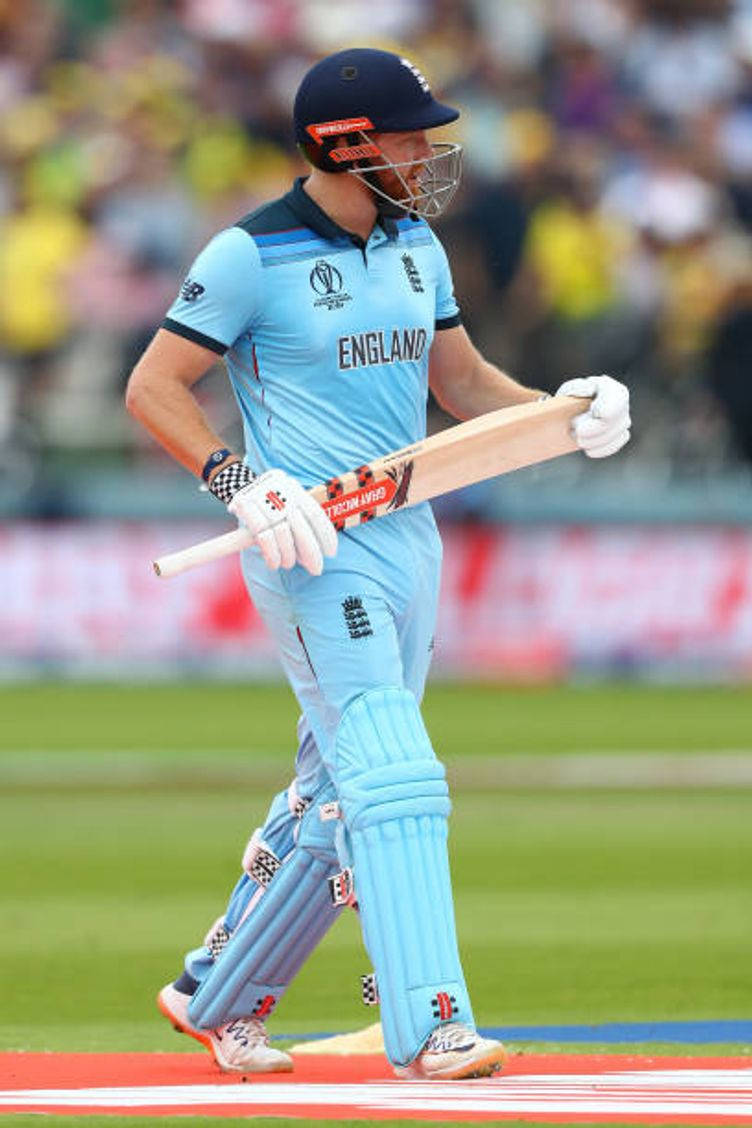 Jonny Bairstow In Action In His Shimmering Sky Blue Uniform Wallpaper