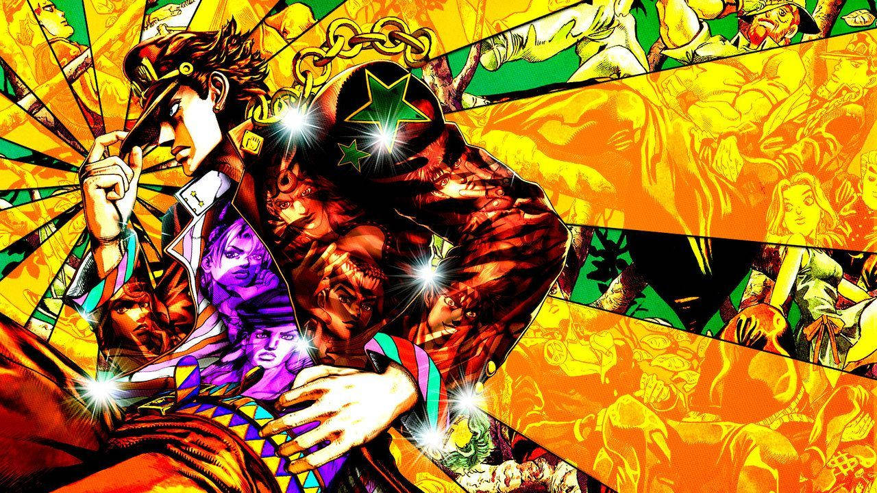 Jotaro Kujo From The Anime Jojo Bizarre Adventure Looks Out With Determination Wallpaper