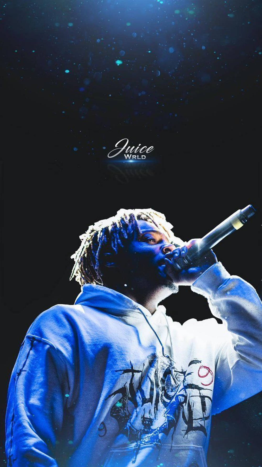 Juice Wrld Aesthetic Blue And Black Wallpaper