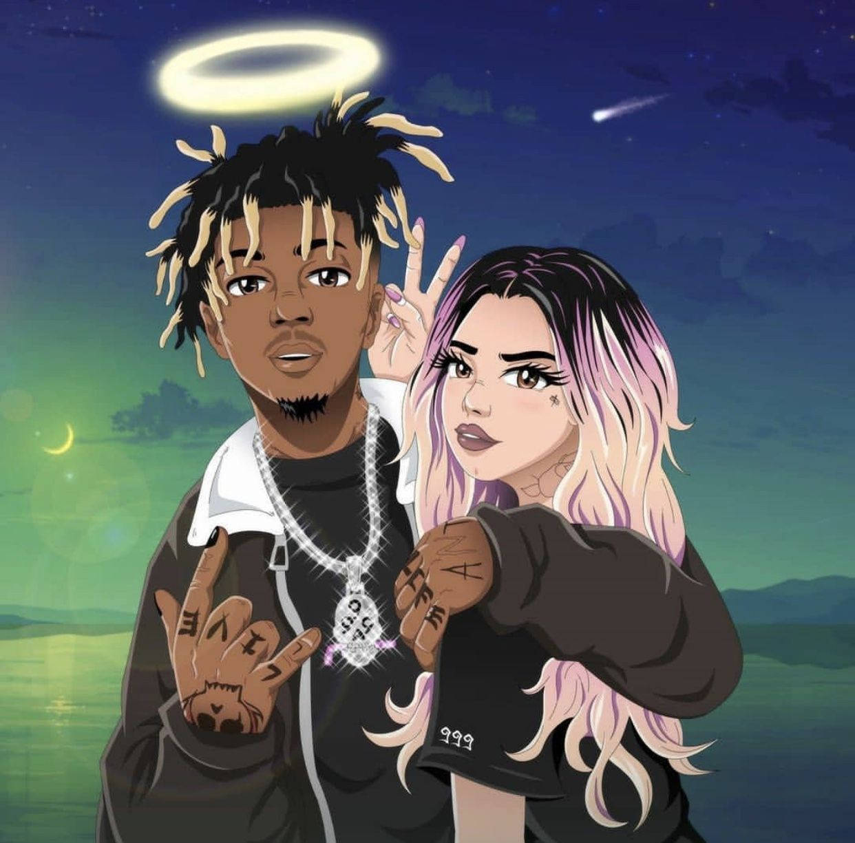 Juice Wrld Anime And Ally Lotti Wallpaper