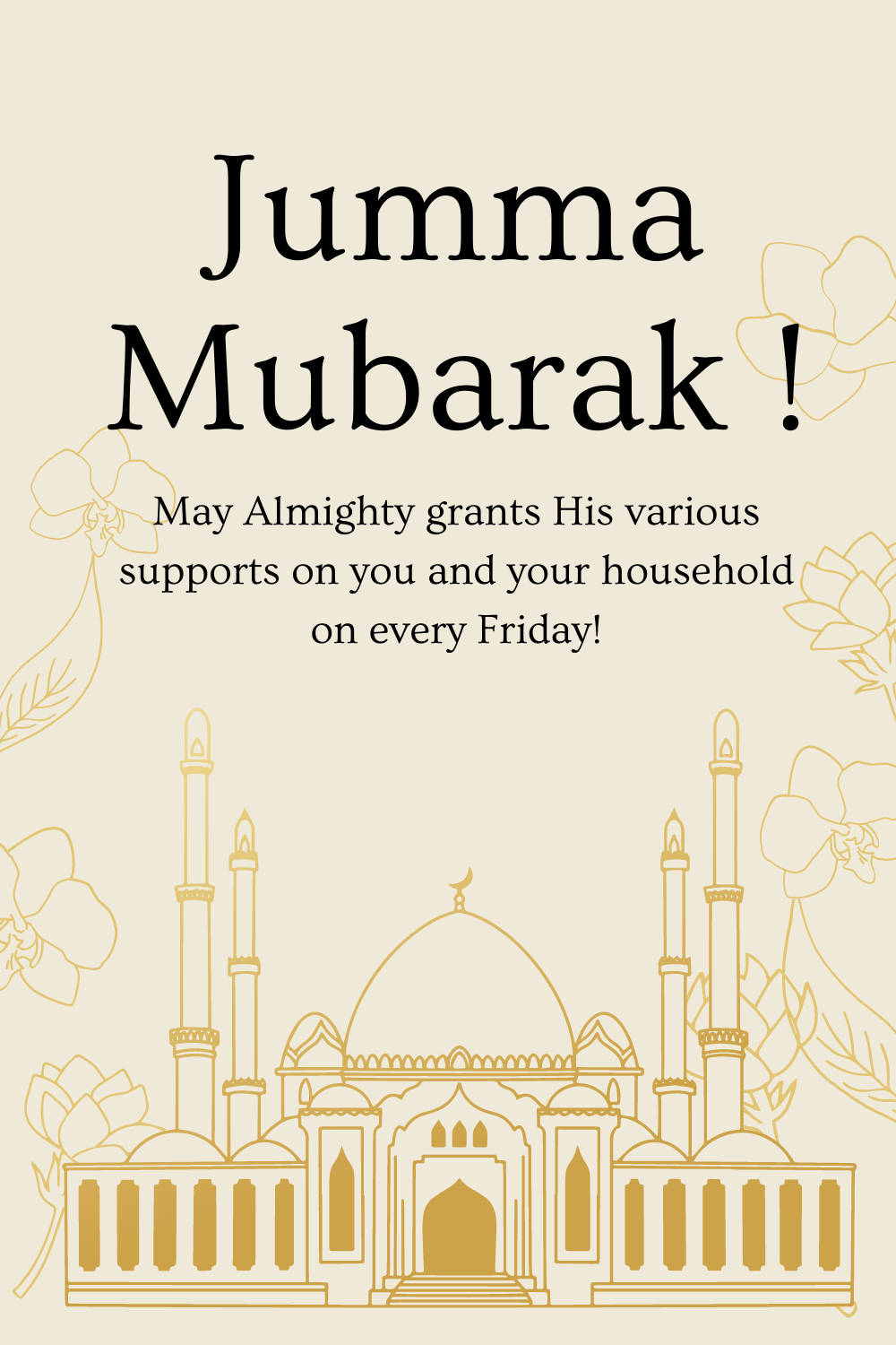 Jumma Mubarak Minimalist Mosque Wallpaper