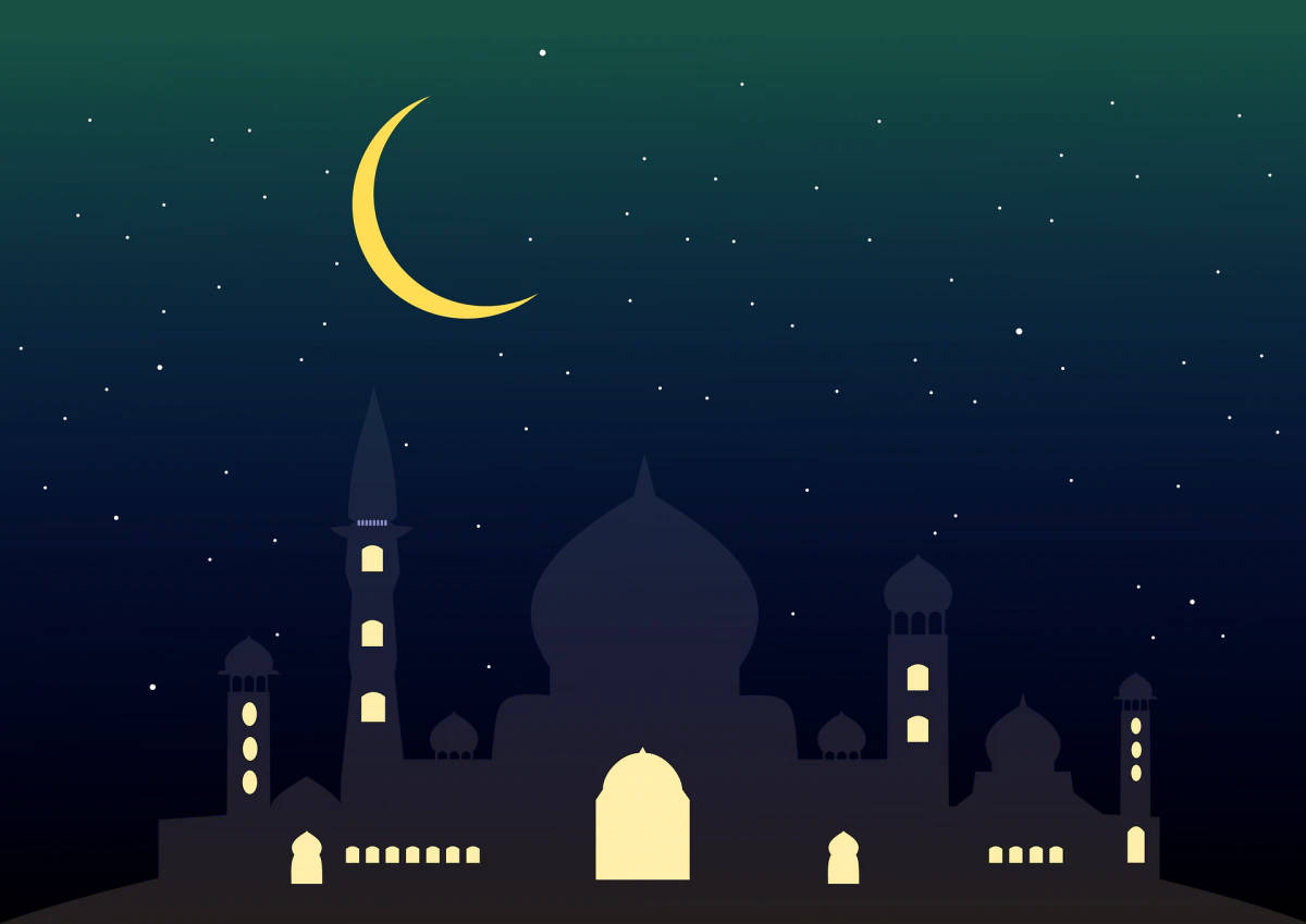 Jumma Mubarak Mosque And Moon Wallpaper