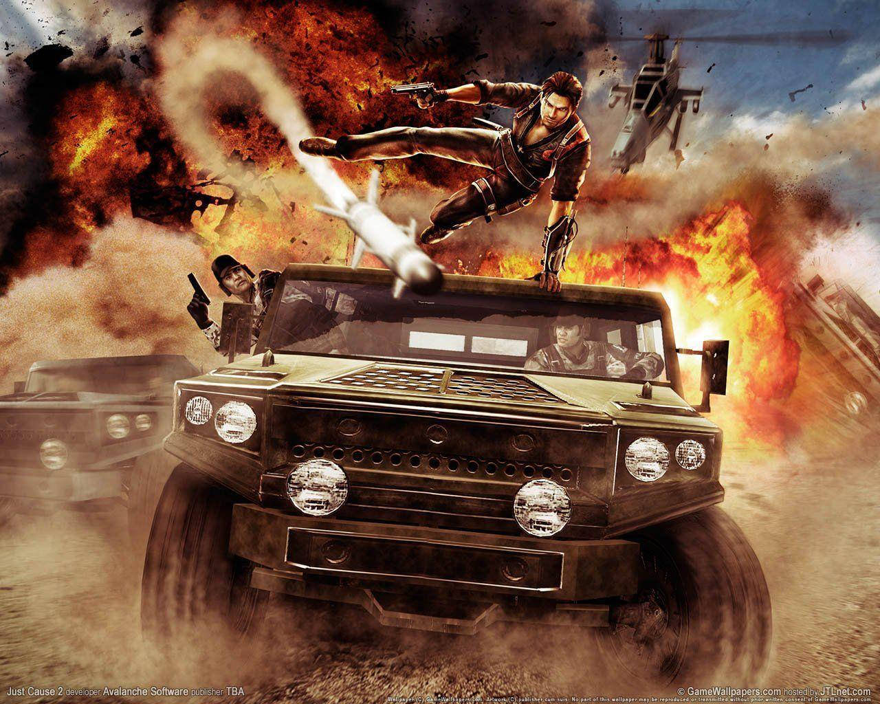 Just Cause 2 Explosion Scene Wallpaper