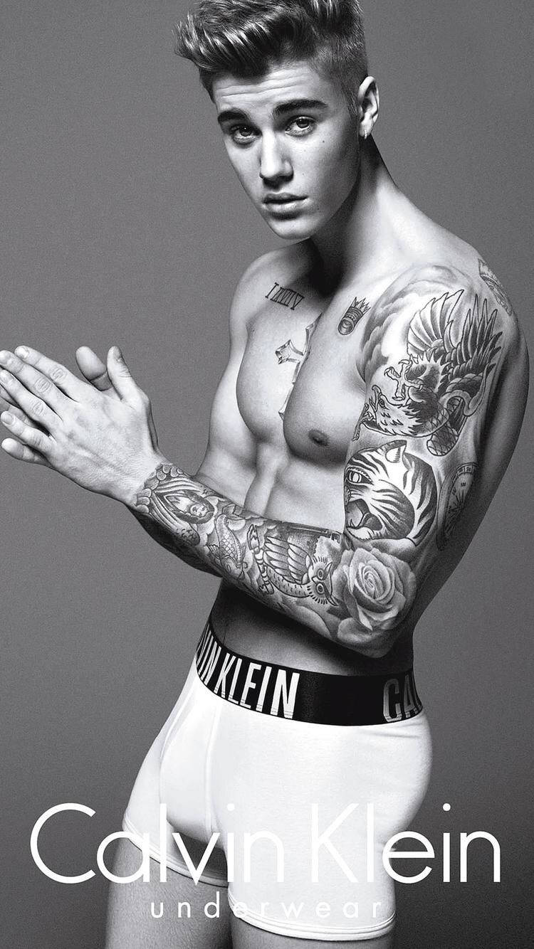 Justin Bieber Modeling For Calvin Klein #mycalvins Wallpaper