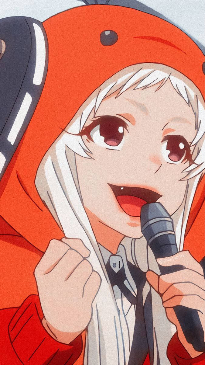 Kakegurui Runa Holding A Microphone Wallpaper