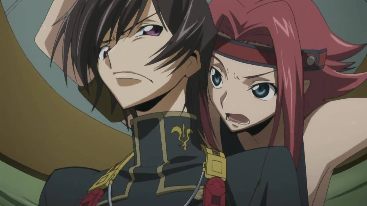 Kallen Complaining On Lelouch Lamperouge Wallpaper