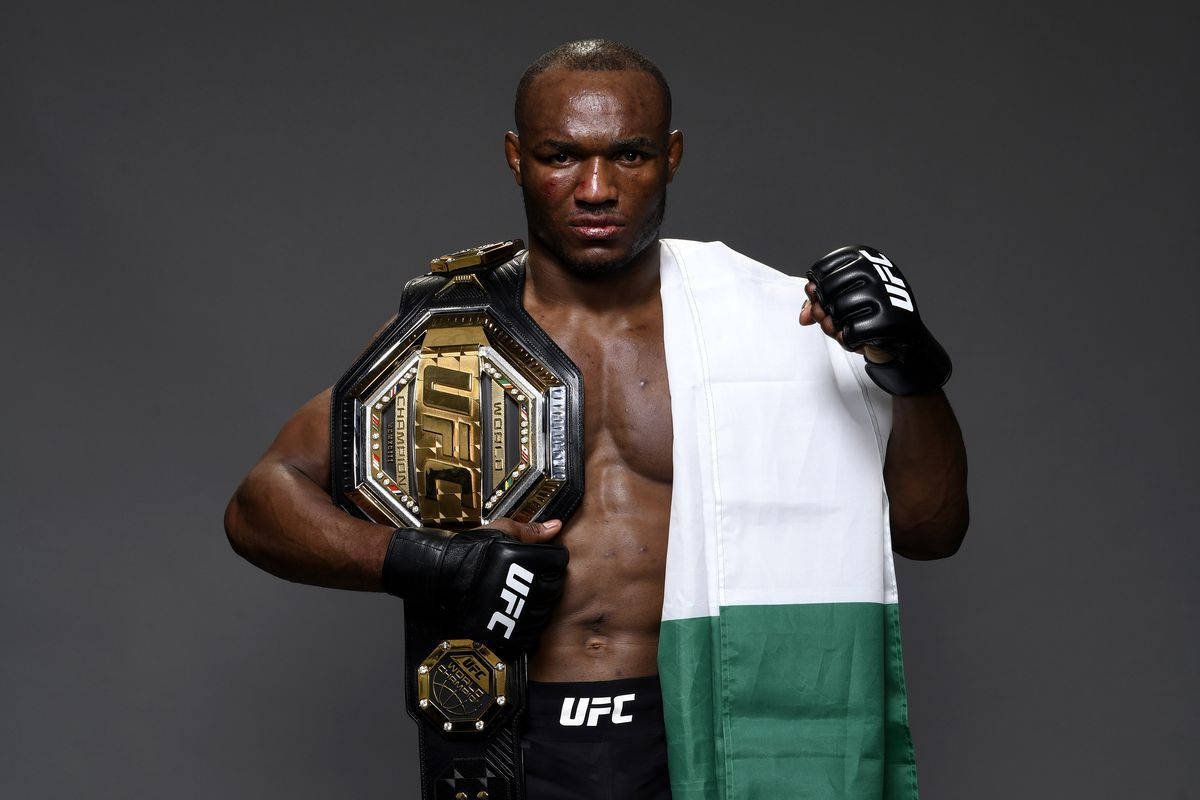 Kamaru Usman Belt Flag Wallpaper