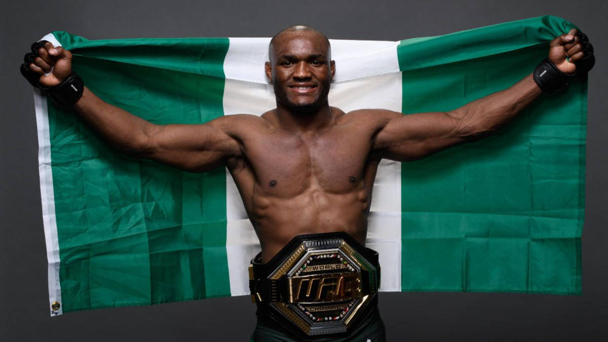 Kamaru Usman Belt Happy Nigeria Wallpaper